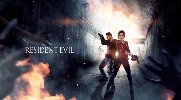 resident evil, claire redfield, chris redfield Wallpaper 1360x768 Resolution