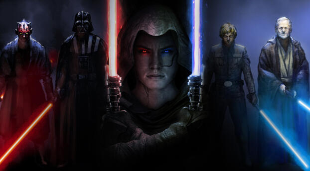 Rey Sith and Jedi Cool Wallpaper 840x1336 Resolution
