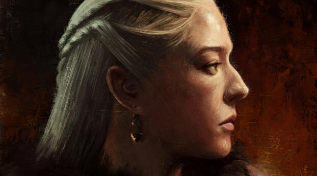 Rhaenyra Targaryen House of the Dragon Painting HD Wallpaper 1179x2556 Resolution