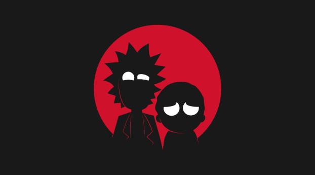 Rick and Morty Dark Minimalistic Wallpaper