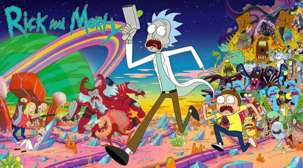 Rick and Morty on the Run Wallpaper 1536x2152 Resolution