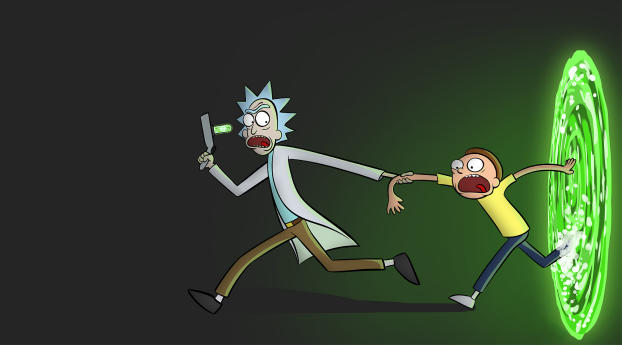 Rick and Morty Portal Wallpaper 2560x1024 Resolution
