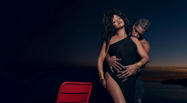 Rihanna & ASAP Rocky 2023 Wallpaper 1080x1620 Resolution