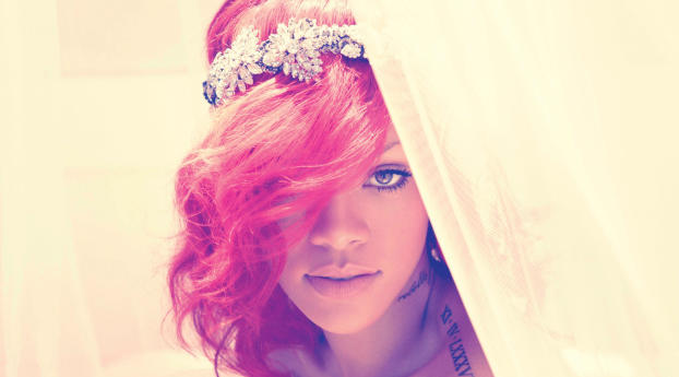 Rihanna Colorful Portrait wallpapers Wallpaper 2560x1024 Resolution