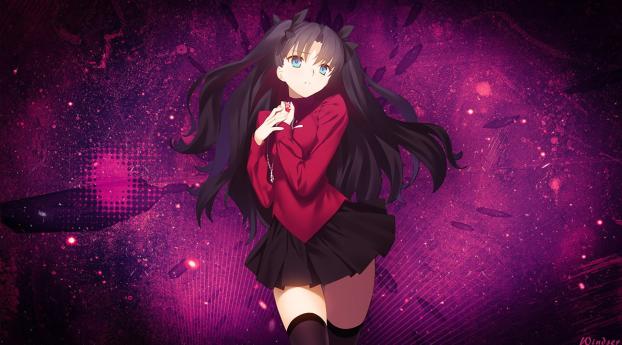 Rin Tohsaka Fate Stay Night Unlimited Blade Works Wallpaper 1242x2688 Resolution