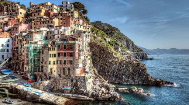 riomaggiore, italy, shore Wallpaper 360x640 Resolution