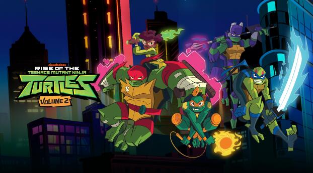 Rise Of The Teenage Mutant Ninja Turtles 2022 Movie Wallpaper 1024x600 Resolution