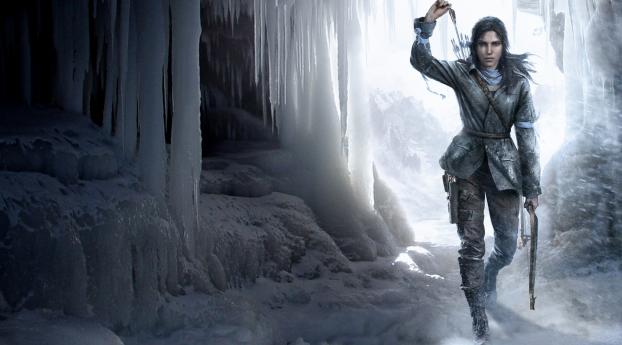 rise of the tomb raider, tomb raider, ice floes Wallpaper 1366x768 Resolution