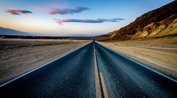 road, desert, marking Wallpaper 1440x900 Resolution