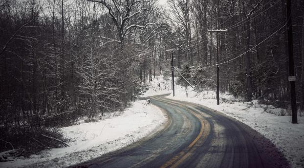 road, rotate, snow Wallpaper 320x568 Resolution