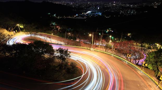 road, traffic, night Wallpaper 640x960 Resolution