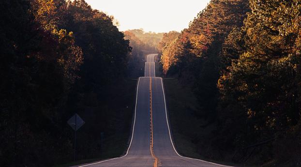 road, valley, marking Wallpaper