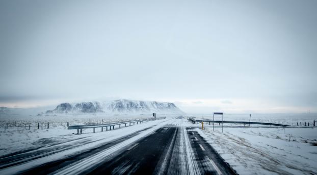 road, winter, snow Wallpaper 3840x2160 Resolution