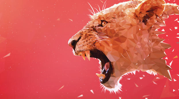Roaring Lion Minimalist Wallpaper