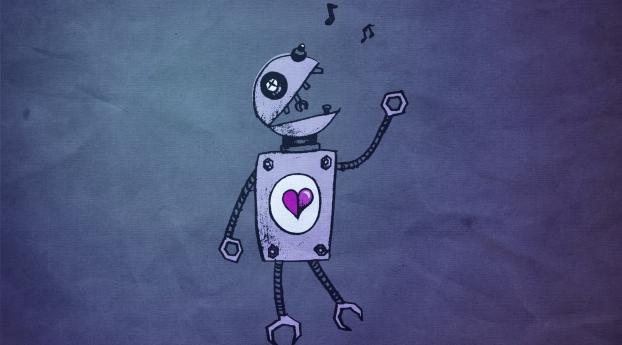 robot, blue, music Wallpaper 320x320 Resolution