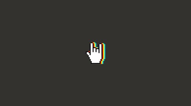 Rock and Roll Hand Gesture Minimal Wallpaper 240x400 Resolution