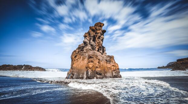 Rock HD Ocean Photography Wallpaper 2560x1024 Resolution