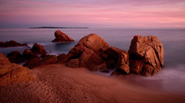 rocks, sand, sea Wallpaper 2560x1700 Resolution