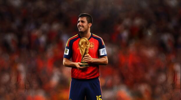 Rodri Spain HD Football World Cup Wallpaper 7680x4320 Resolution