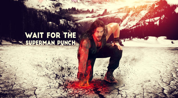  Roman Reigns - Super Man Punch Wallpaper 480x854 Resolution