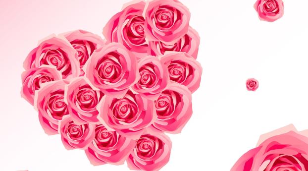 roses, flowers, heart Wallpaper 2560x1024 Resolution