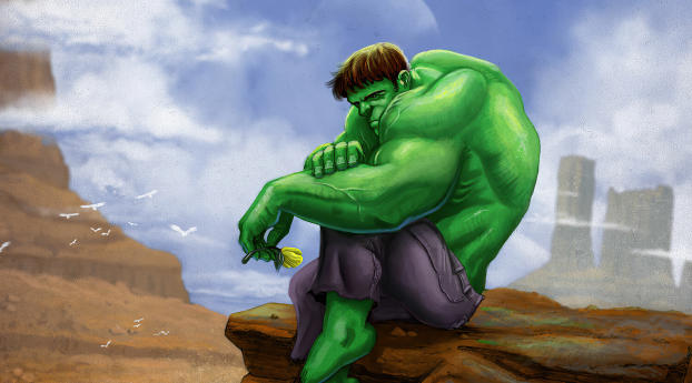 Sad Hulk Marvel Comic Wallpaper 2560x1080 Resolution