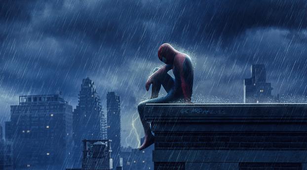 Sad Spider-Man No Way Home 4k Wallpaper 640x1136 Resolution