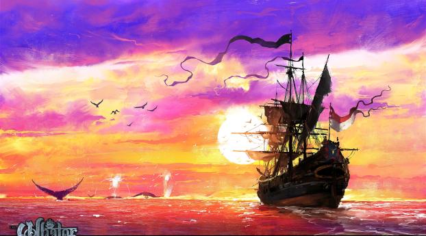 Sailing Ship Art Wallpaper 3840x2400 Resolution