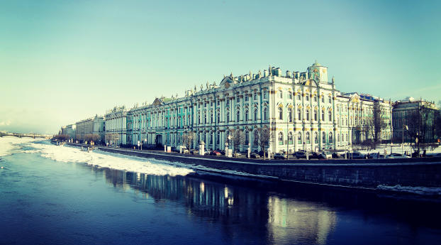 saint petersburg, hermitage, waterfront Wallpaper 2932x2932 Resolution