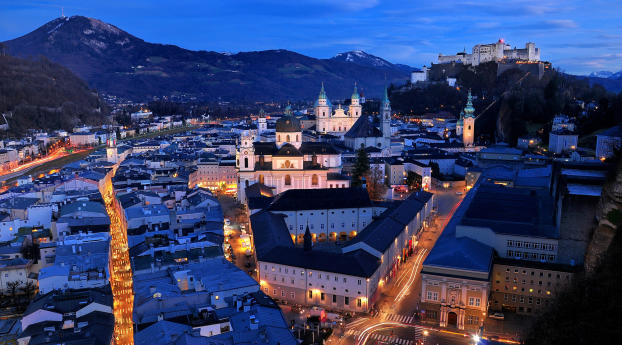 salzburg, austria, night Wallpaper 2560x1700 Resolution