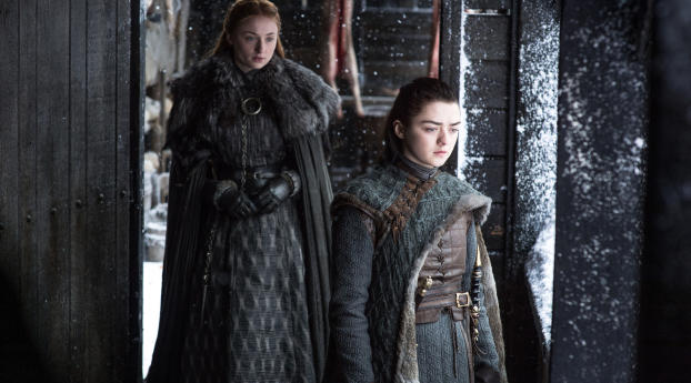 Sansa And Arya Stark Game Of Thrones Season 7 Wallpaper 950x1534 Resolution