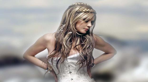 sarah brightman, blonde, dress Wallpaper 2560x1440 Resolution