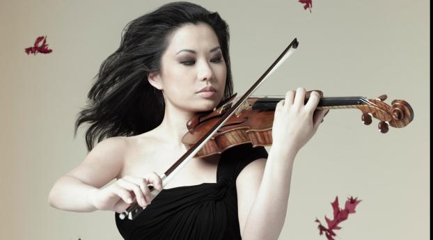 sarah chang, girl, violin Wallpaper 2560x1080 Resolution