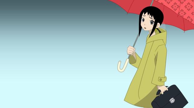sayonara zetsubou sen, walk, umbrella Wallpaper 640x1136 Resolution