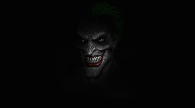 Scary Joker Minimal 4K Wallpaper