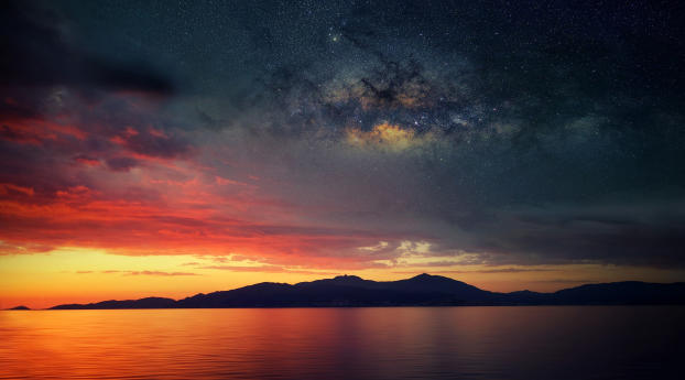 Scenery Sunset Stars Wallpaper 1440x900 Resolution