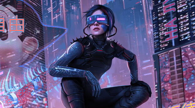 Sci Fi Cyberpunk 4k Woman Wallpaper 1920x1080 Resolution