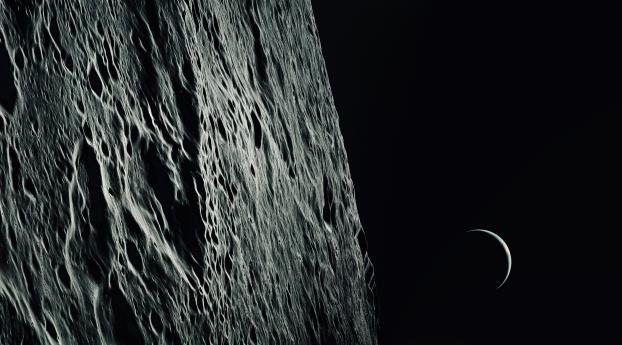 Sci Fi Moon 8k Ultra HD Wallpaper 1440x3160 Resolution