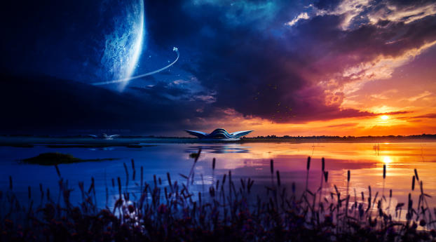 Sci Fi Night Sky Wallpaper 2560x1800 Resolution