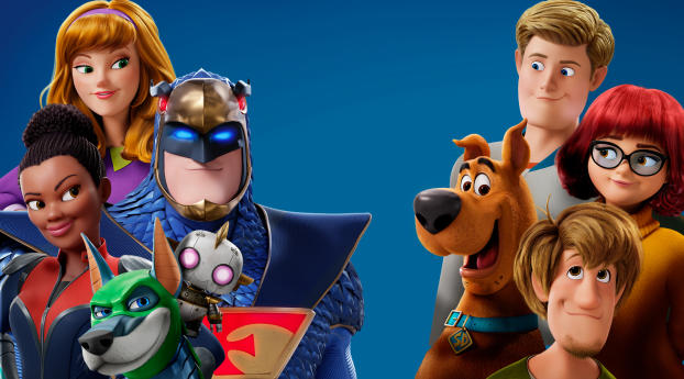 Scoob Movie Characters Poster Wallpaper 1366x768 Resolution