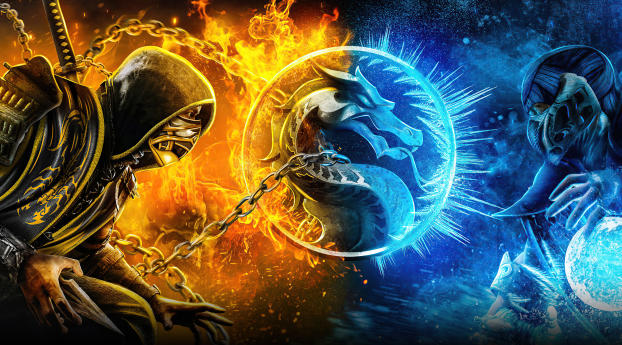 Scorpion x Sub-Zero Mortal Kombat 4K Wallpaper 1920x1080 Resolution