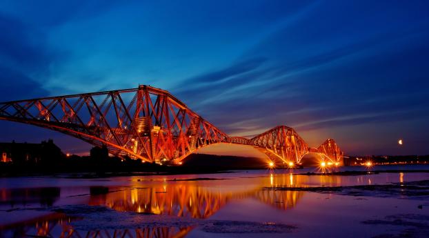 scotland, river, lights Wallpaper