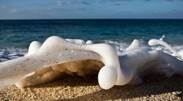 sea, foam, sand Wallpaper 3840x2400 Resolution