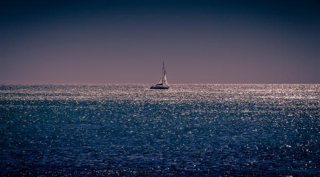 sea, horizon, sail Wallpaper 1125x2436 Resolution