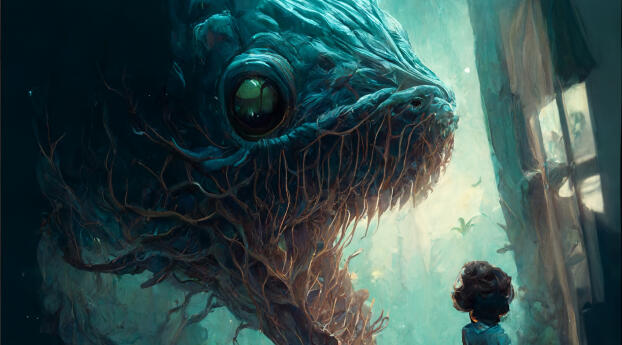 Sea Monster AI Art Wallpaper