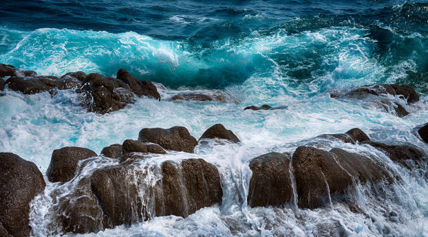 sea, rocks, spray Wallpaper 1080x2280 Resolution