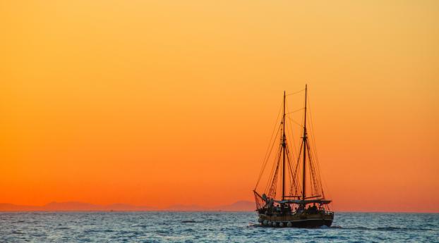 sea, sailboat, horizon Wallpaper 1440x2560 Resolution