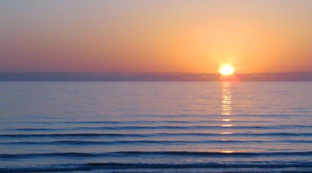 sea, sun, sunset Wallpaper