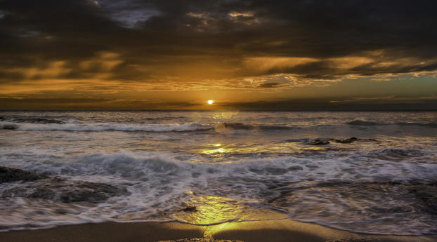 sea, sunrise, surf Wallpaper 1440x2560 Resolution