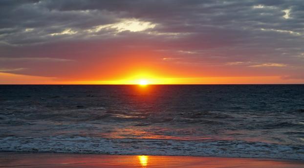 sea, sunset, horizon Wallpaper 4096x2768 Resolution